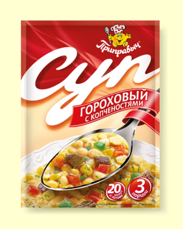 Суп Гороховый с копченостями 60г*22шт (шоу-бокс) Приправыч